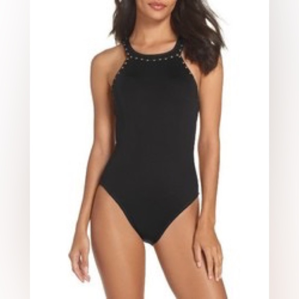 La Blanca Deco Studded One-Piece Swimsuit